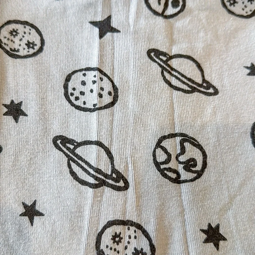 Hanna Andersson Planet Print Zip Sleeper Pajamas 6-12M Organic Cotton